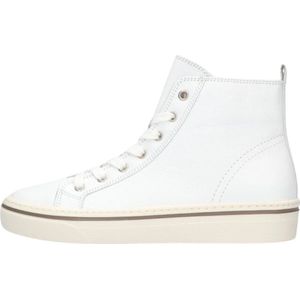 Gabor, Schoenen, Dames, Wit, 37 EU, Leer, Witte High-Top Sneaker met Rits