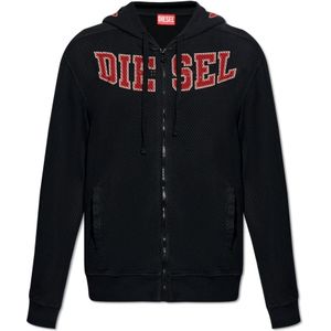 Diesel, Sweatshirts & Hoodies, Heren, Zwart, 2Xl, Katoen, S-Crek hoodie