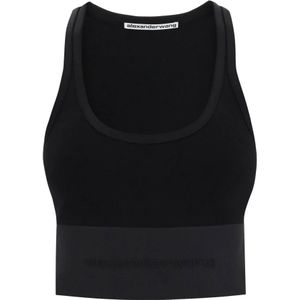 Alexander Wang, Sleeveless Tops Zwart, Dames, Maat:L