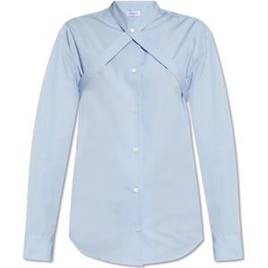 Off White, Blouses & Shirts, Dames, Blauw, S, Katoen, Katoenen shirt