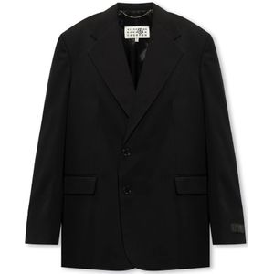 MM6 Maison Margiela, Blazer met logo Zwart, Heren, Maat:L