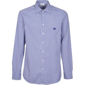 Etro, Casual Shirts Blauw, Heren, Maat:L