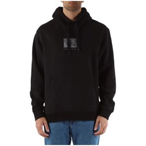 Calvin Klein Jeans, Sweatshirts & Hoodies, Heren, Zwart, XL, Katoen, Hoodie van katoen met geborduurd logo