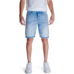 Antony Morato, Korte broeken, Heren, Blauw, W33, Katoen, Blauwe Katoenen Shorts Lente/Zomer