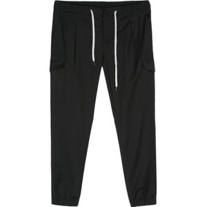 Pt01, Cargo Stijl Zwarte Broek Zwart, Heren, Maat:M