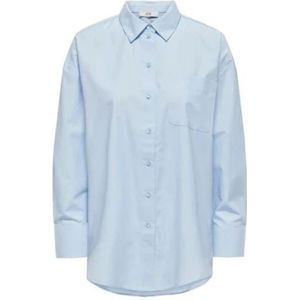 Jacqueline de Yong, Blouses & Shirts, Dames, Blauw, M, Lichtblauwe Oversized Shirt