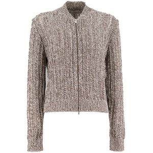 Peserico, Sweatshirts & Hoodies, Dames, Beige, S, Katoen, Elegante Katoenen Cardigan