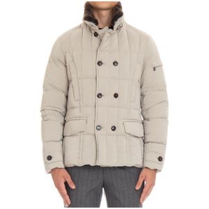 Moorer, Jassen, Heren, Beige, 2Xl, Gewatteerde Double-Breasted Peacoat