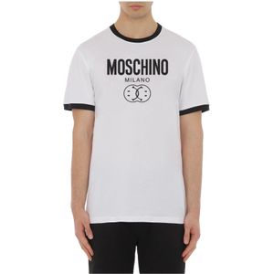 Moschino, Tops, Heren, Wit, S, Witte T-shirts en Polos