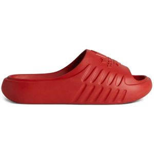 Dsquared2, Schoenen, Heren, Rood, 43 EU, Rode Platte Slides & Teenslippers