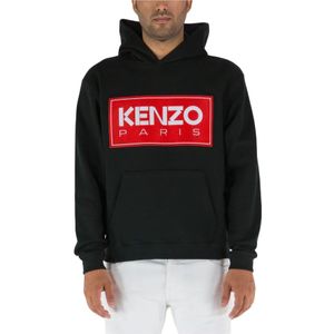 Kenzo, Sweatshirts & Hoodies, Heren, Zwart, S, Klassieke hoodie met logo