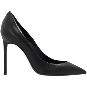 Saint Laurent, Schoenen, Dames, Zwart, 38 1/2 EU, Leer, Anja leren pumps