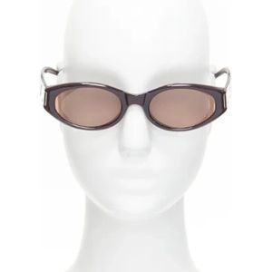 Gucci Vintage, Pre-owned, Dames, Bruin, ONE Size, Pre-owned Acetate sunglasses