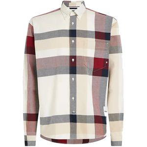 Tommy Hilfiger, Global Stripe Archie Fit Geruite Oerhemd Beige, Heren, Maat:L