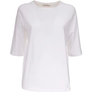 Le Tricot Perugia, Tops, Dames, Wit, S, Katoen, Katoenen T-shirt 3/4 Mouw Regular Fit