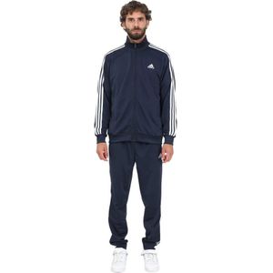 Adidas, Casual blauwe tracksuit met 3 strepen Blauw, Heren, Maat:XL