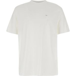 Emporio Armani, Tops, Heren, Wit, L, Katoen, Witte Travel Basic T-shirt