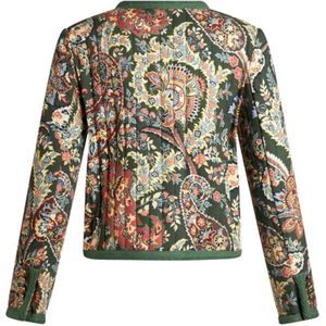 Etro, Jassen, Dames, Veelkleurig, M, Katoen, Groene Paisley Print Jas