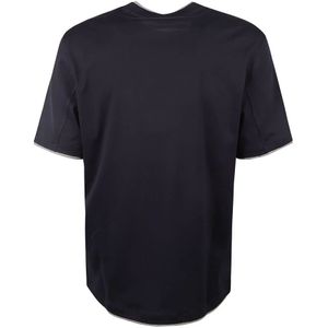 Brunello Cucinelli, Heren T-shirt in Kobaltgrijs met Logo Blauw, Heren, Maat:L