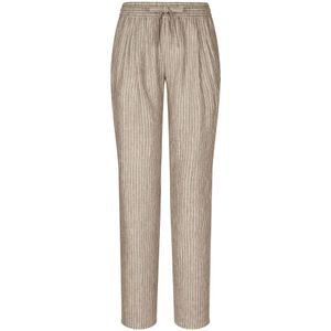 Dolce & Gabbana, Broeken, Heren, Beige, S, Linnen, Beige Linen Jogging Broeken Pinstriped