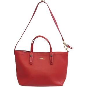 Bally Pre-owned, Pre-owned, Dames, Rood, ONE Size, Rode Leren Schoudertas