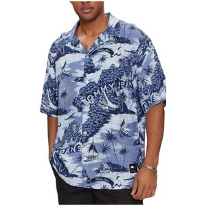Tommy Jeans, Hawaiian Camp Korte Mouw Overhemd Veelkleurig, Heren, Maat:S