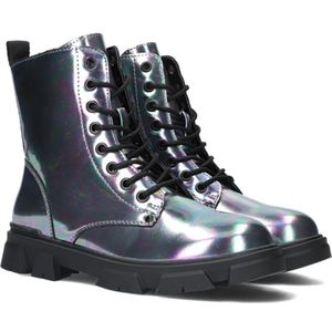 Bullboxer, Schoenen, Dames, Veelkleurig, 38 EU, Leer, Meisjes Metallic Holografische Veterboots