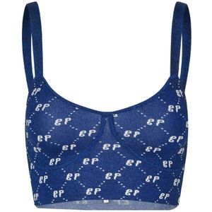 Baum und Pferdgarten, Tops, Dames, Blauw, S, Polyester, Harlequin Crop Top