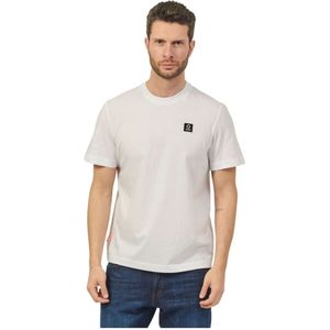 Suns, Tops, Heren, Wit, XL, Katoen, Witte Katoenen T-shirt met Logopatch