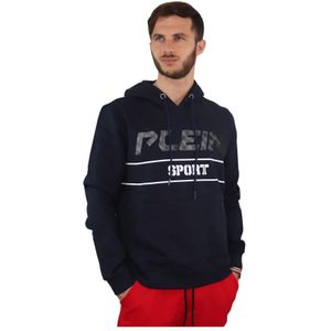 Plein Sport, Mannen Sweatshirt Herfst/Winter Collectie Blauw, Heren, Maat:S