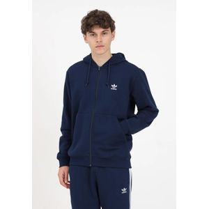 Adidas Originals, Sweatshirts & Hoodies, Heren, Blauw, XS, Katoen, Blauwe Heren Hoodie met Logo Borduursel