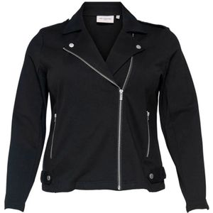 Only Carmakoma, Jassen, Dames, Zwart, M, Zwarte Bikerjas Freewear Zwart