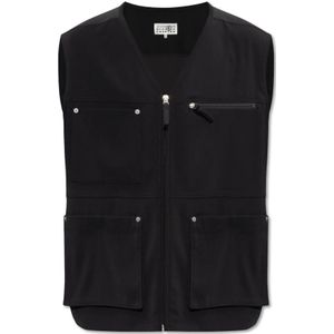 MM6 Maison Margiela, Vest met zakken Zwart, Heren, Maat:S