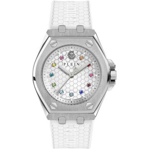 Philipp Plein, Extreme Lady Crystal Horloge Wit, Dames, Maat:ONE Size