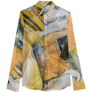 Helmut Lang, Overhemden, Heren, Veelkleurig, XS, Gele Relaxte Shirt