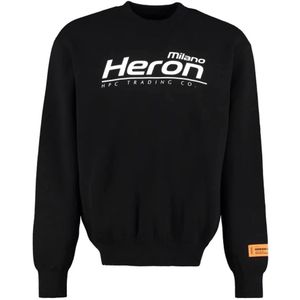 Heron Preston, Sweatshirts & Hoodies, Heren, Zwart, M, Katoen, Zwarte Logo Trui voor Heren