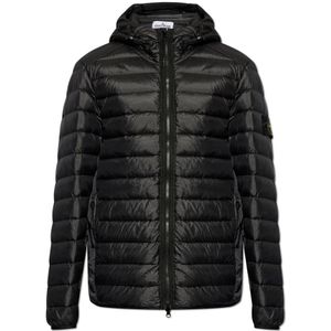 Stone Island, Jassen, Heren, Zwart, L, Capuchonjas