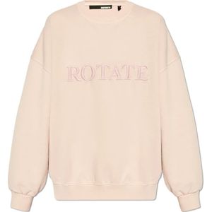 Rotate Birger Christensen, Sweatshirts & Hoodies, Dames, Roze, M, Sweatshirt met logo