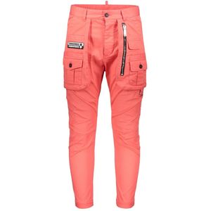 Dsquared2, Broeken, Heren, Roze, M, Katoen, Cargo Broek met Veel Zakken