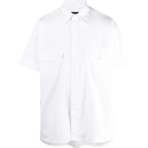 Giorgio Armani, Overhemden, Heren, Wit, 4Xl, Katoen, Elegante Witte Korte Mouw Shirt