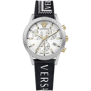 Versace, Sport Tech Chronograaf Horloge Zwart, Dames, Maat:ONE Size