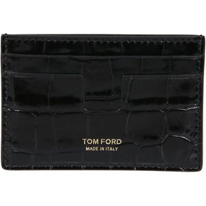 Tom Ford, Accessoires, Heren, Zwart, ONE Size, Krokodillen Creditcardhouder