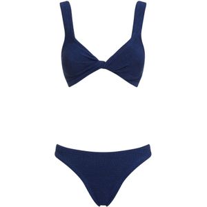 Hunza G, Badkleding, Dames, Blauw, ONE Size, Blauwe Twist Bra Bikini Set