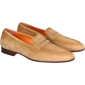 Santoni, Schoenen, Heren, Beige, 42 1/2 EU, Suède, Suède Loafers