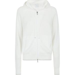 Eleventy, Contrast Full Zip Hoodie Wit, Dames, Maat:S