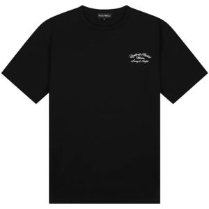 Quotrell, Tops, Heren, Zwart, L, Katoen, Zwart Heren T-Shirt Lente/Zomer Collectie