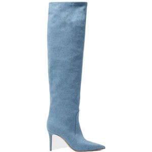 Scarosso, Schoenen, Dames, Blauw, 38 1/2 EU, Denim, Carra Lichtblauwe Denim Haklaarzen