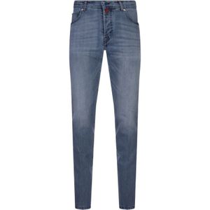 Kiton, Jeans, Heren, Blauw, W36, Denim, Blauwe Tapered Denim Jeans