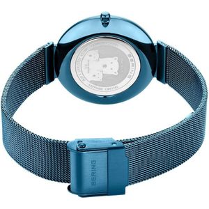 Bering, Accessoires, Dames, Blauw, ONE Size, Dameshorloge Charity 32 mm 3 ATM saffierglas Slim Design Armband Milanese 18132-Charity 1