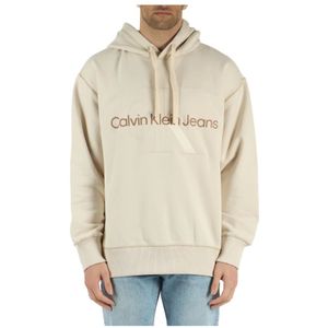 Calvin Klein Jeans, Sweatshirts & Hoodies, Heren, Beige, XL, Katoen, Sport